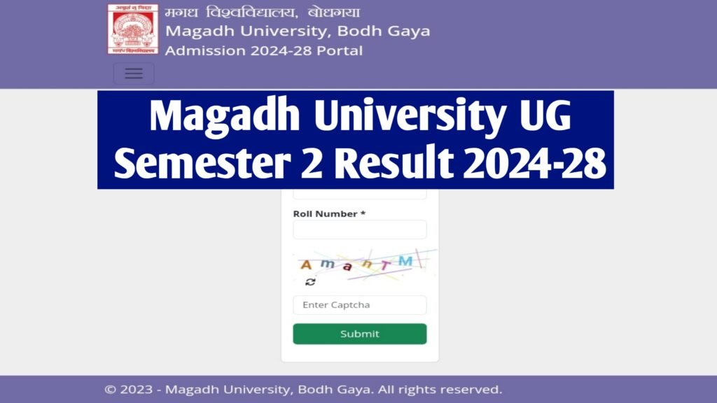 Magadh University UG 2nd Semester Result 2024-28 : Check Result & Marksheet