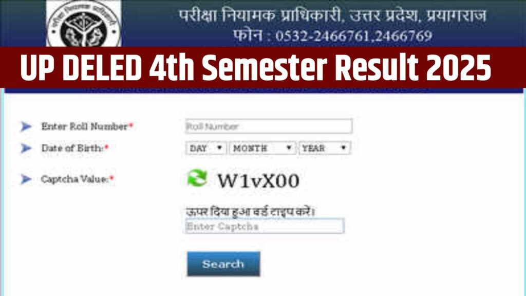 UP DElEd 4th Semester Result 2025 : DELED 4th Semester Marksheet Download