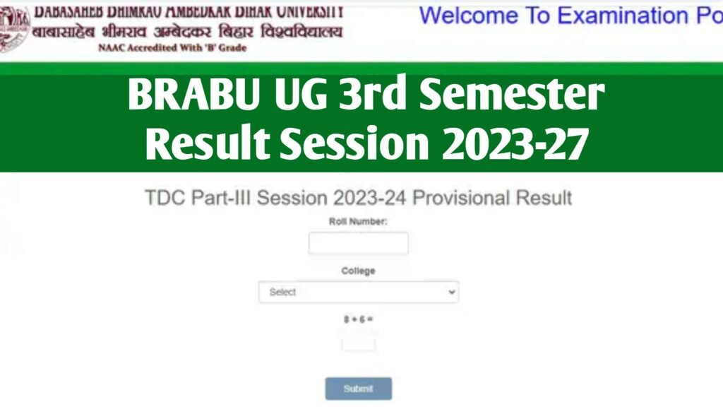 BRABU UG 3rd Semester Result 2025: Session 2023-27, BA, BSc & BCom Check Here