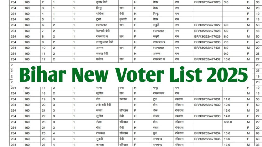 Bihar Voter List 2025 PDF : (New) - Check Name In Updated Bihar Voter List