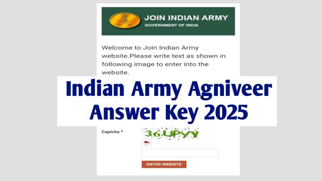 Indian Army Agniveer Answer Key 2025 : View Army Agniveer CCE Answer Key PDF & Response Sheet