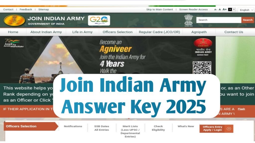 Join Indian Army Agniveer Answer Key 2025 to Be Released Today – Check Details Here