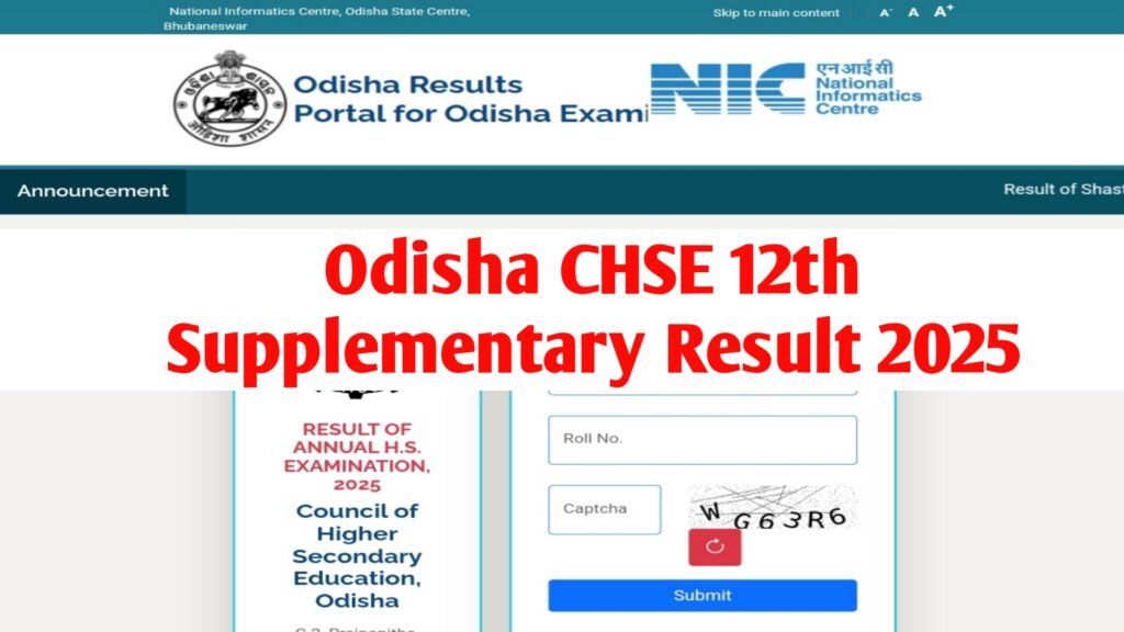 Odisha CHSE 12th Supplementary Result 2025: Release Date, Check HS +2 Result & Marksheet