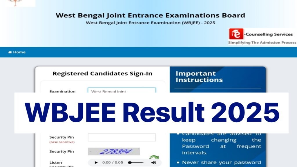 WBJEE result 2025 Date : West Bengal Joint Entrance Exam result, Here’s how to download marksheet