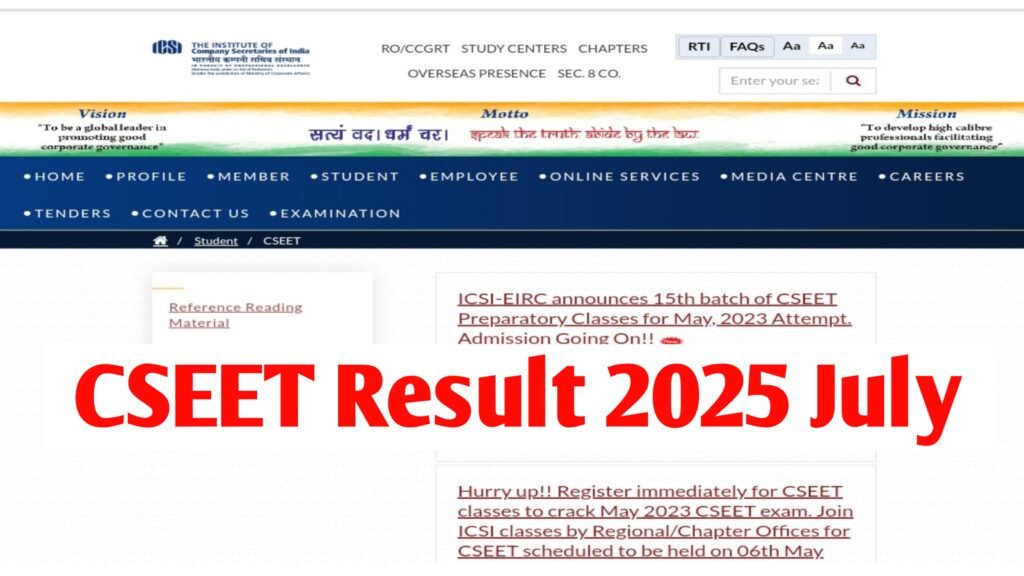 CSEET Result July 2025: When and Where to Download ICSI Scorecard; Pass Percentage