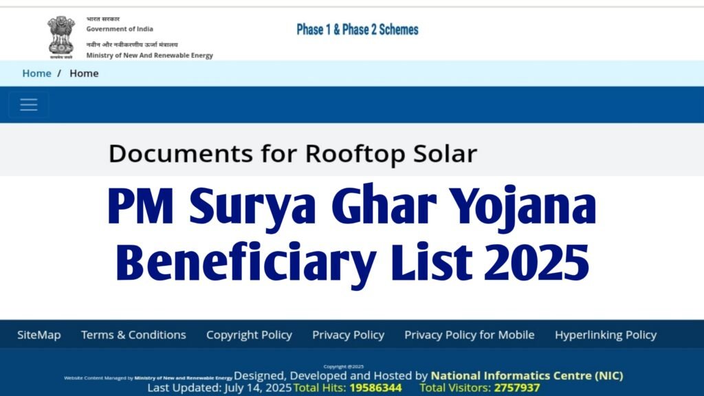 PM Surya Ghar Yojana Beneficiary List 2025: Check 300 Unit Free Electricity List